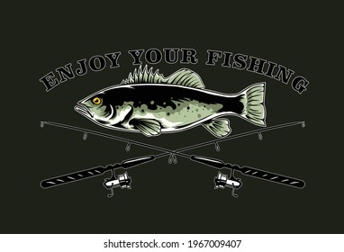 Fishing Design Logo,can be used for mascot, logo, apparel and more.Editable Design