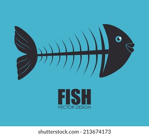 Fishing design over blue background,vector illustration