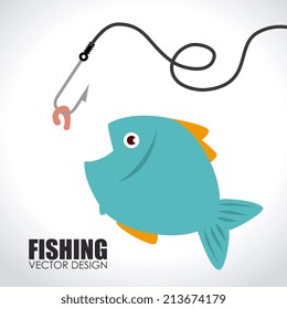 Fishing design over white background,vector illustration