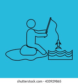 fishing design. sport icon. Isolated image