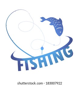 Fishing for design vector silhouette of fish