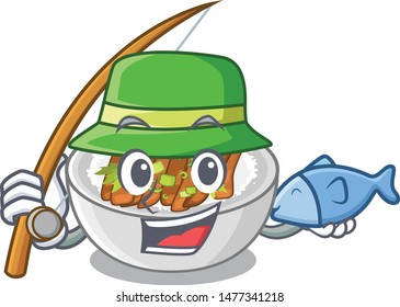 Fishing donburi is cooked in a skillet