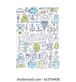 Fishing doodle. 
