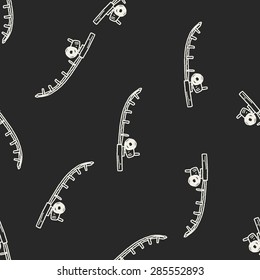 fishing doodle seamless pattern background