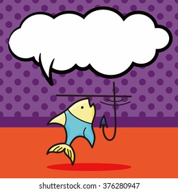 fishing doodle, speech bubble