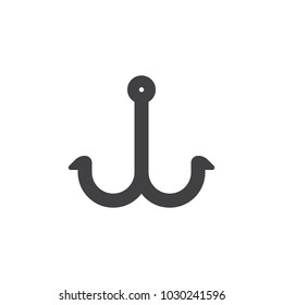 Fishing double bait vector icon. filled flat sign for mobile concept and web design. Fishing hook simple solid icon. Symbol, logo illustration. Pixel perfect vector graphics