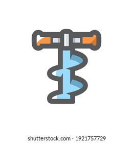Fishing Drill tool Vector icon Cartoon illustration