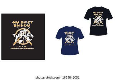Fishing and drinking t shirt vector design