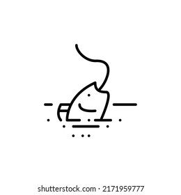 fishing editable stroke icon, Smart stroke icon