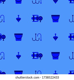 Fishing element seamless pattern background