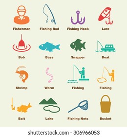 fishing elements, vector infographic icons