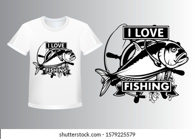 Fishing emblem isolated on white. Bone fish logo in black color. Ocean theme background.