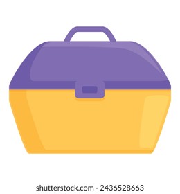 Fishing equipment box icon cartoon vector. Dock fish catch. Gear sector maritime