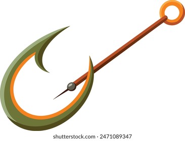 fishing equipment, fishing hook vector artwork illustration