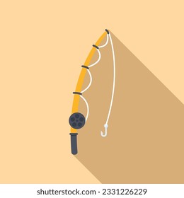Fishing equipment icon flat vector. Travel gear. Camp trip