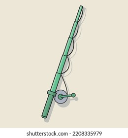The Fishing equipment in nature Vector
