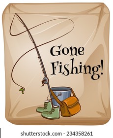 Fishing equipments on a white background 