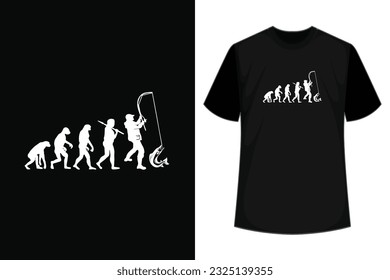 Fishing Evolution Graphic, Illustration, Typography, Fishing T-Shirt Design, Vector, Funny Fishing T Shirts Design, Perfect For Print Item Fishing T-Shirt,
