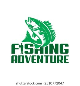 Experiência de pesca e pesca caça Aventura Vetor T-shirt Design Template