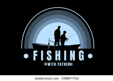 fishing with father color light blue gradient