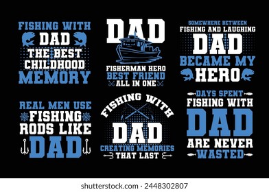 fishing father's day t shirt design bundle