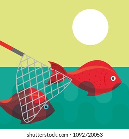 52 Fisherman throwing net Stock Vectors, Images & Vector Art | Shutterstock