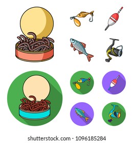 Fishing, fish, catch, hook .Fishing set collection icons in cartoon,flat style vector symbol stock illustration web.