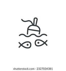Fishing fish float outdoor icon, vector illustration