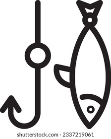 Fishing Fish Hook Outline Icon
