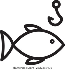Icono de contorno de enlace de pesca