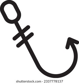 Icono de contorno de enlace de pesca