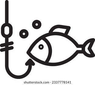 Fishing Fish Hook Outline Icon