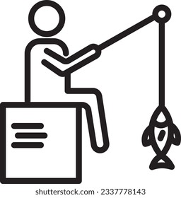 Icono de contorno de enlace de pesca