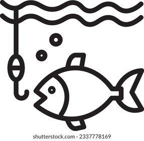 Icono de contorno de enlace de pesca