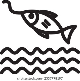 Fishing Fish Hook Outline Icon