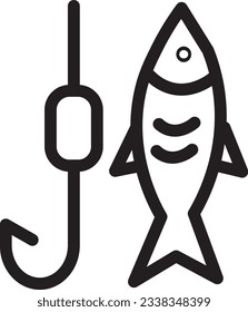 Fishing Fish Hook Outline Icon