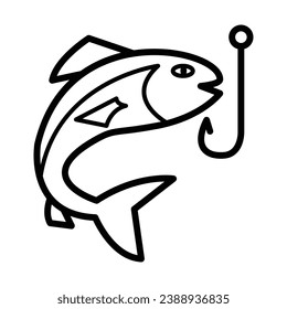 Angeln eines Fischsymboles, Vektorgrafik-kostenlose Hobbys