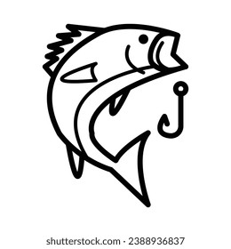 Fishing a fish icon vector design illustration free hobbies