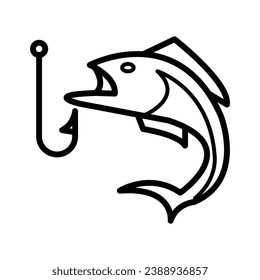 Fishing a fish icon vector design illustration free hobbies