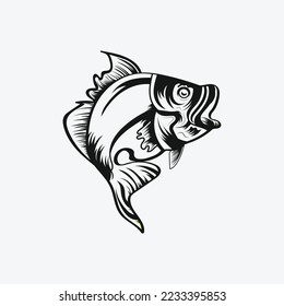 Fishing fish illustration art graphic vector.