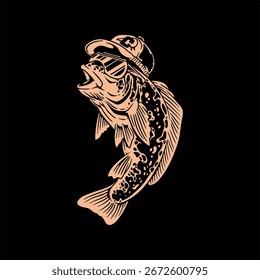 fishing fish illustration vector design