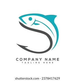 Fishing Fish logo design vector image