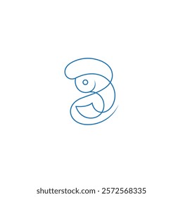 fishing fish logo in linear design style
