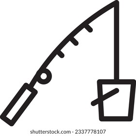 Fishing Fish Pole Outline Icon