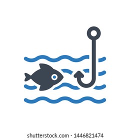 Fishing Fish River Vector Icon