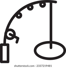Fishing Fish Rod Outline Icon