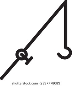 Fishing Fish Rod Outline Icon