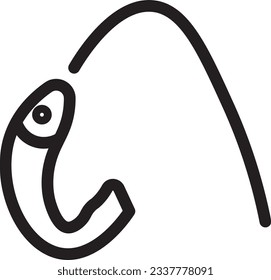 Fishing Fish Rod Outline Icon