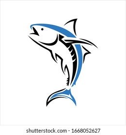 Vektorillustration-Logo für Fischfische