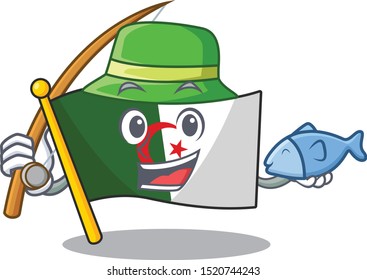 Fishing flag algeria in the character shape